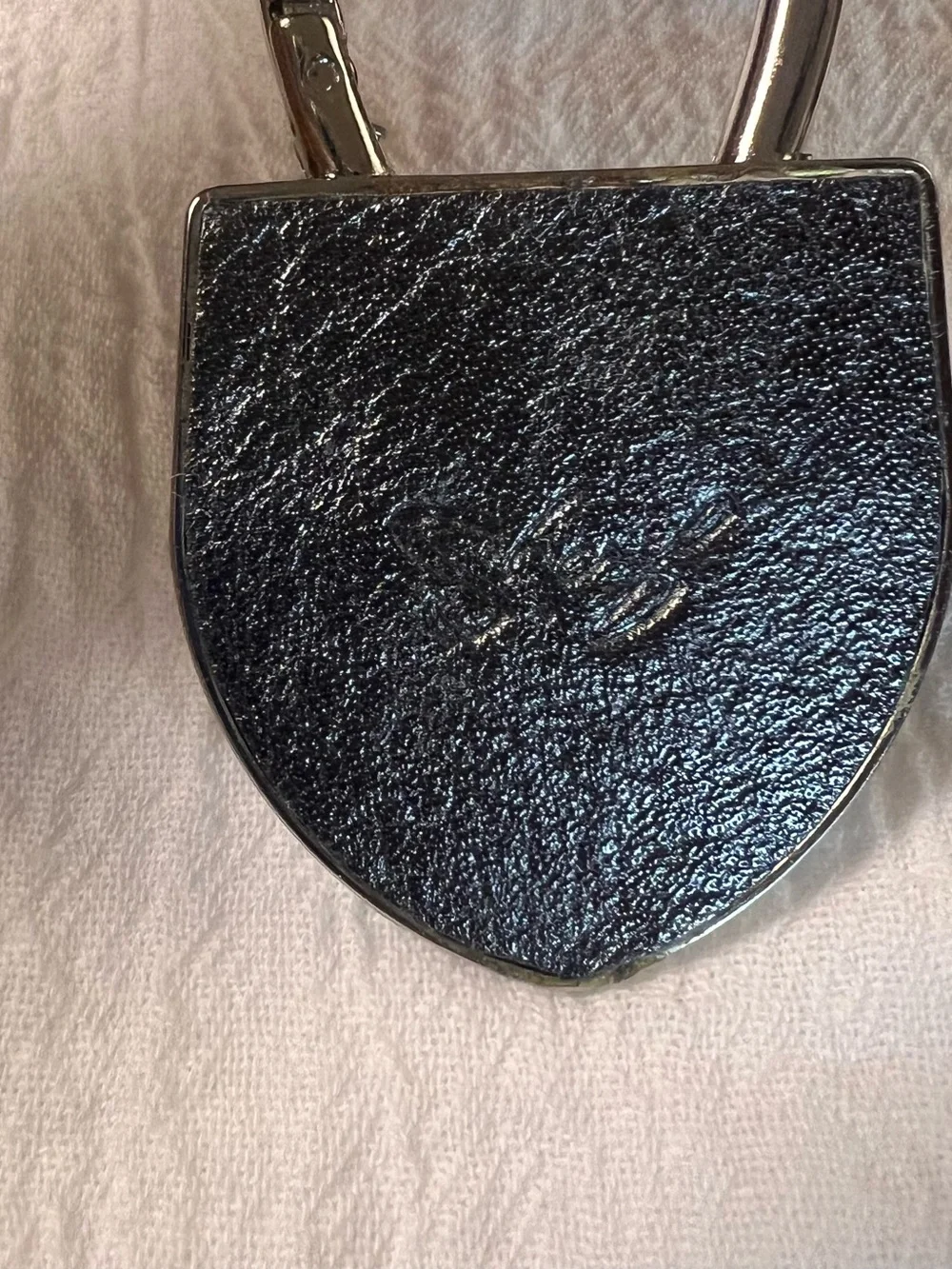 Sharif Genuine Leather Wristlet w/ Panther King Ring Metallic Silver Used Once